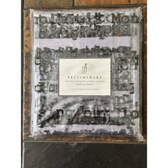 NWT Pottery Barn Morning Thoughts Clear Shower Curtain 72"x72" 100% PVC - Picture 1 of 3